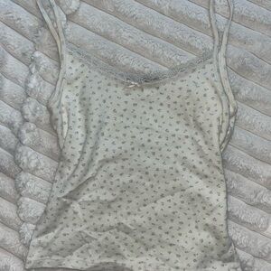 Brandy Melville White Lace Trim Cami